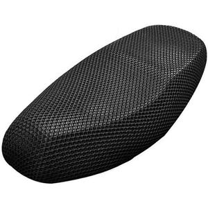 Black Motorcycle Scooter Moped Seat Cover Seat Anti-Slip Cushion 3D Spacer Mesh Fabric, XX-Large