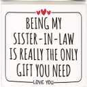 Afterprints Funny Sister in Law Gifts, Candle Gifts for Sister in Law on Christmas, Birthday, Wedding, Soy Wax Scented Candles Present