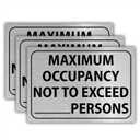 3 x Maximum Occupancy Sign 7" x 10" Self Adhesive Vinyl Stickers Decal Restaurant or Business
