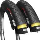Fincci Roam 700 x 32c Foldable Bike Tires with Anti-Puncture Protection 1mm Nylon 32-622 Pack of 2 for Electric, Road & Hybrid Bicycles
