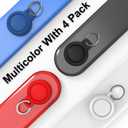 2 x Waterproof Airtag Keychain Holder [4 Pack], Airtag Holder for Key, Backpack, Luggage, 4 Colors (01-Black/Blue/Red/White)