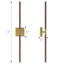 32 Inch Rechargeable Wireless Wall Sconce with Remote Control, 8000mAh Battery Operated Wall Sconce Set of 2 with Timer, 3000K/4500K/6000K Dimmable, 360° Rotation for Living Room, Gold Walnut (2 Pack)