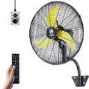 FUGOO 20" Outdoor Wall Fan, BLDC Motor, IP54 Waterproof, Remote, 4-Speed | 4000CFM high velocity, 90° oscillation, all-metal, whisper-quiet, enclosed design, energy-saving, garage shop.