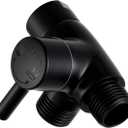 G-Promise Solid Metal Shower Arm Diverter for Hand Held Showerhead and Fixed Spray Head, G 1/2 3-Way Bathroom Universal Diverter System Replacement Part (Matte Black)