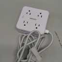 Surge Protector Power Strip - CHCORE 5Ft Braided Extension Cord with 8 Outlets with 4 USB (2 USB C) Charging Ports, Flat Plug Multi Plug Outlet Extender Charging Station for Home Office, ETL, White