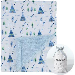 CREVENT 30''X40'' Cute Cozy Fluffy Warm Baby Blanket for Girls Boys Infants Toddlers' Bedding/Crib/Cot/Stroller, Baby Shower Birthday Newborn's Gift - Christmas Tree
