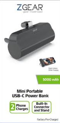 ZGear 5000mAh Mini Portable USB-C Power Bank