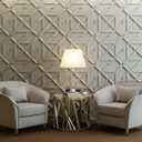 Art3d PVC 3D Wall Panel, Decorative Wall Tile in White 12-Pack 19.7"x19.7"