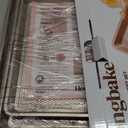 HONGBAKE Baking Sheet Pan Set of 3, Cookie Sheets for Oven, Nonstick Half/Quarter/Jelly Roll Pans with Diamond Texture Pattern, 0.8mm Thick Heavy Duty Cookie Tray, Champagne Gold