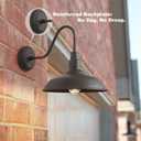 14in Dome Outdoor Gooseneck Lights for Barn, Dark Bronze Exterior Farmhouse Light Fixture with Wall Mount, Outside Goose Neck Wall Sconce for Patio, Porch, Entryway