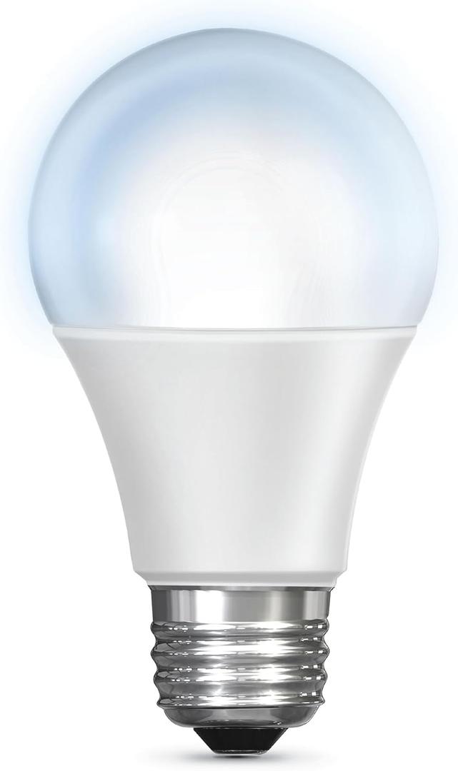 Feit Electric OM60/950CA/AG 60W Equivalent 2.4GHz WiFi Dimmable, No Hub Required, Alexa Google Assistant A19 Smart LED Light Bulb, 4.4" H x 2.3" D, 5000K Daylight