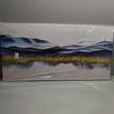 AERART Wall Decor Blue Gold Foil Ink Mountain Landscape Painting Canvas Wall Art Mountain View Artwork Canvas Painting for Living Room Bedroom Office Home Decor 20x40 in