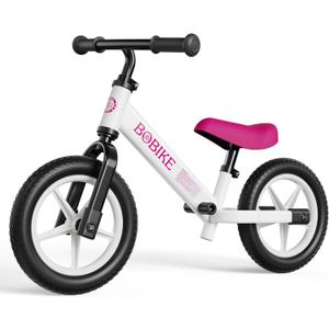 Bobike Toddler Balance Bike 2 Year Old, Balance Bike with Footrest for Ages 2-5, Adjustable Seat & Handlebar, No-Pedal Training Bike, Toys Gift for Boys and Girls (White)