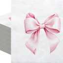 Crtiin 100 Pcs Bow Napkins 2 Ply 5 x 5 Inches Bachelorette Party Bow Theme Decorations Bridal Engagement Baby Shower Tableware Supplies Tea Party Girls Birthday Napkins Decor(Pink)
