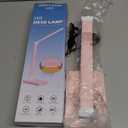 LED Desk Lamp with USB Ports,Touch Desk Lamps for Home Office with 5 Color Modes,3 Brightness Desk Light with Small Night Light,Reading Lamp Table Lamp for Bedroom Bedside Study Pink with adapter