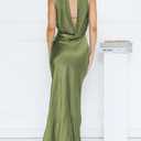 Women's Summer Satin Strapless Tube Top Maxi Dress Elegant Silk Backless Halter Neck Formal Party Dresses Wedding Guest (Beige, L)