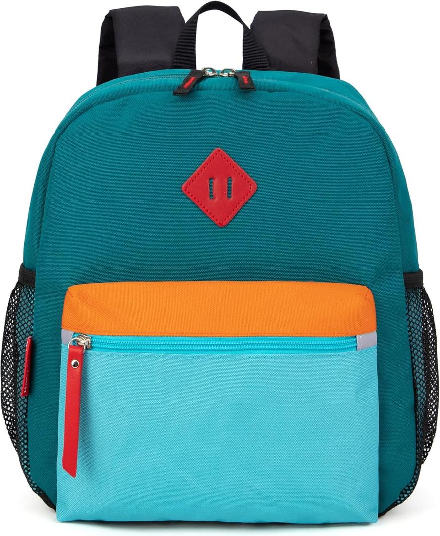 Little Kids Backpack for Boys or Girls, Toddler School Bag Fits 3 to 6 years old, D Green Blue, 12 Inch