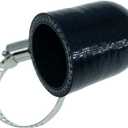 1" (25mm) Black Universal Reinforced Silicone Coolant Cap With Clamp For Bypass Heater Vacuum Water Port Protective End Cap Kit