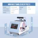 PYD Life 110 V Mini Max 40 OZ Tumbler Heat Press Machine Light Blue Mug Heat Press Touch Screen for 40 OZ Sublimation Tumbler with Handle Sublimation Printing