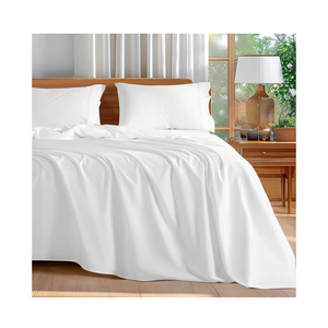 Shilucheng 100% Cotton Queen Size Sheets Set - 600 Thread Count，Luxury Egyptian Cotton Bed Sheets，5-Star Hotel Quality Sheets, Breathable & Cooling, 16 Inch Deep Pocket - 4 Piece (White, Queen)