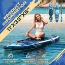 11'/11'6" x 33"/34" x 6" TIDETREK Inflatable SUP Paddle Board Extra-Wide, Stable Stand Up Paddle Board with Premium Full Accessory Set for Adults & Youth