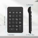 LOONASA Bluetooth & 2.4G Number Pad, Rechargeable Wireless Numeric Keypad, Slim Silent 34-Keys External Numpad USB Keyboard Compatible for MacBook, iPad, iPhone, iOS, Laptop, Windows, Android, PC