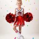 Cheerleader Outfit For Girls Halloween Costume For Kids  Cheer Uniform Set Fancy Dress For Party Birthday (Red, XS)