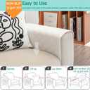 Armchair Caddy Remote Control Holder Sofa Organizer, Non-Slip Couch Arm Chair Caddy with 6 Pockets for Tablets,Smart Phone,Books,Pens,Magazines,Ipad (Off-White)
