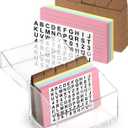 3 x 5 Inch Acrylic Index Card Holder Clear Flash Card Holder Recipe Card Box 150 Pcs Ruled Lined Index Cards 30 Pcs Kraft Dividers A to Z Stickers For Holds 400 A-Z Tabs Note Cards Business Cards