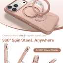 TORRAS Ostand Q3 Silicone for iPhone 17 Pro Max Case, Fit for MagSafe, 360 Spin Stand, Soft Liquid Silicone Cozy Grip, Camera Control, Protective Case for iPhone 17 Pro Max for Women Girl, Bliss Pink