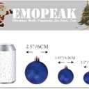 3 x Emopeak 24Pcs Christmas Balls Ornaments for Xmas Christmas Tree - 4 Style Shatterproof Christmas Tree Decorations Hanging Ball for Holiday Wedding Party Decoration (Navy Blue, 1.3"/3.2CM)