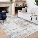6x9 Area Rug, Ultra-Soft Washable Rug for Living Room, Dinner Room, Bedroom, Non-Slip Modern Abstract Rug, Indoor Carpet Large Area Rug, Brown Black White