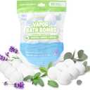 Tub Works Vapor Bath Bombs for Toddlers & Kids, 12 Pack | Natural Essential Oils for Aromatherapy | Calming Eucalyptus Bath Bomb with Lavender & Menthol for Cold, Flu & Congestion Relief