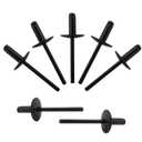 ALLCLEAN 110pcs All Black Large Flange Rivets,3/16 * 1/2" Open End Aluminum Blind Rivets,4.8 * 12 Pop Blind Rivet