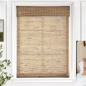 UNISHADES Cordless Bamboo Roman Shades, 28.564 in, Tatami | Thin Bamboo Strip Weaving Technique, Light Filtering without obstructing the view