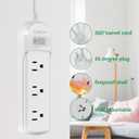 CALIONLTD Outdoor Power Strip Weatherproof - IPX6 Waterproof 24.6ft Extension Cord 3 Widely Outlets Overload Protection Shockproof Flat Plug Wall Mountable for Outdoor Indoor ETL,White
