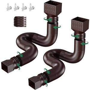 Feilaydun Rain Gutter Downspout Extension, 2 Flexible Downspout Extensions