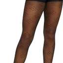 Hanes EcoSmart Women's Sheer Fashion Diamond Dot, Control Top, Sheer Toe, Tights (Black)