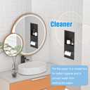 Black Toilet Paper Holder with Recessed Wall Niche for Storage,Stainless Steel in Wall Toilet Paper Dispenser with Shelf,15.9inX7.9inX4.9in (Matte Black)