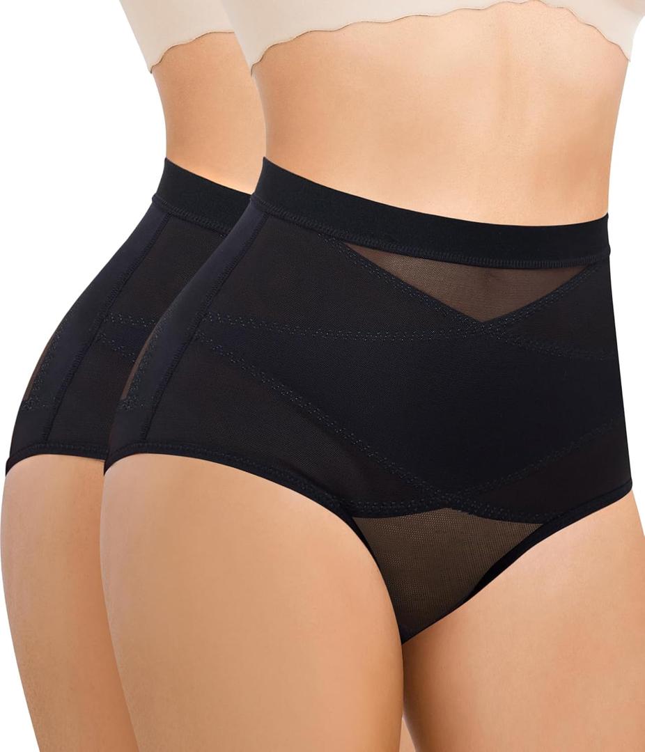 Nebility 2 Piece Tummy Control Shapewear Butt Lifting Underwear for Women Lower Belly Waist Trainer Seamless Faja Body Shaper L