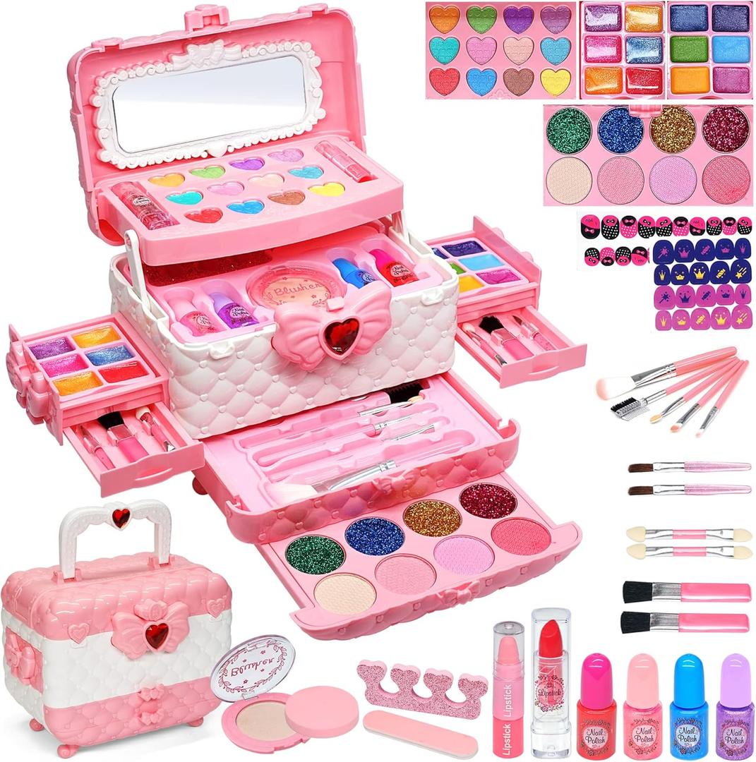 Kids Makeup Sets for Girls - Kids Makeup Sets for Girls 3-4,Play Make Up Kit,Maquillaje para Nias, Best Toys for Little Girl,Princess Toddler Kid Stuff, Ages456789 10-12 Year Old Girl Birthday Gifts