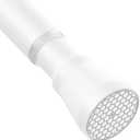 AIZESI White Tension Curtain Rod 43 to 73 Inch Shower Curtain Rod No Drilling, Never Rust, Adjustable Curtain Rod, Spring Tension Rods for Window, Bathroom, Kitchen, Doorway