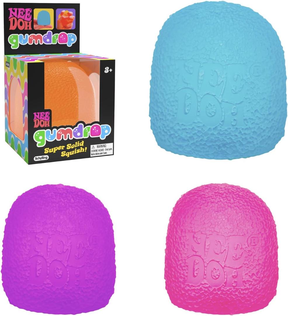 Schylling NeeDoh Gumdrop - Textured Sensory Toy with Super Solid Squish - 2.5" Tall  (Pack of 1)