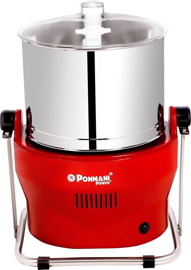 Ponmani Power Plus (110V) - 3Ltr Tilting Wet Grinder (225W, Copper Motor, Red)