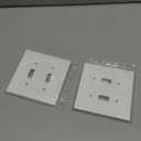 Double Toggle Light Switch Cover Plate White Classic Decorative Light Switch Plates Cover 2 Gang Wall Plate Switch Cover, 2 Pack