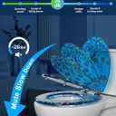 Angol Shiold Round Ocean Resin Toilet Seat Slow Close Quick Release Metal Zinc Alloy Hinge Easy to Install also Easy to Clean, Decorative Acrylic Seats (17 Inch, Blue Ocean, Upgraded hinge)