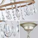 WUZUPS Candle Chandelier 3-Light Pendant Ceiling Light Modern Lighting Fixture for Bedroom Hallway Bar Kitchen Dinning Living Room Bathroom, Nickel & Imitation Wood Grain,16.1" Wide 23.8" High