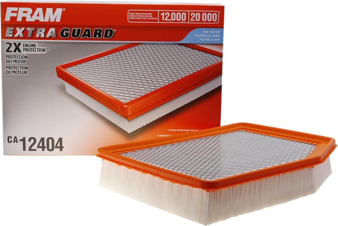 FRAM Extra Guard CA12404 Replacement Engine Air Filter for Select Cadillac, GMC and Chevrolet Models, Provides Up to 12 Months or 12,000 Miles Filter Protection
