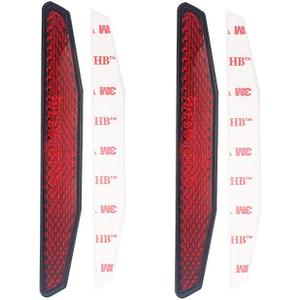Stick-on Hexagonal Reflectors - Front Fork Side Reflector for Motocross, Harley, Semi Trucks & Trailers, Warehousing, Boats, Service Vehicles (25.Red-4.92*0.7*0.34in,2Pcs)