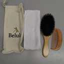 Belula 100% Boar Bristle Hair Brush Set (Medium). Soft Natural Bristles for Thin and Fine Hair. Restore Shine And Texture. Wooden Comb, Travel Bag and Spa Headband Included